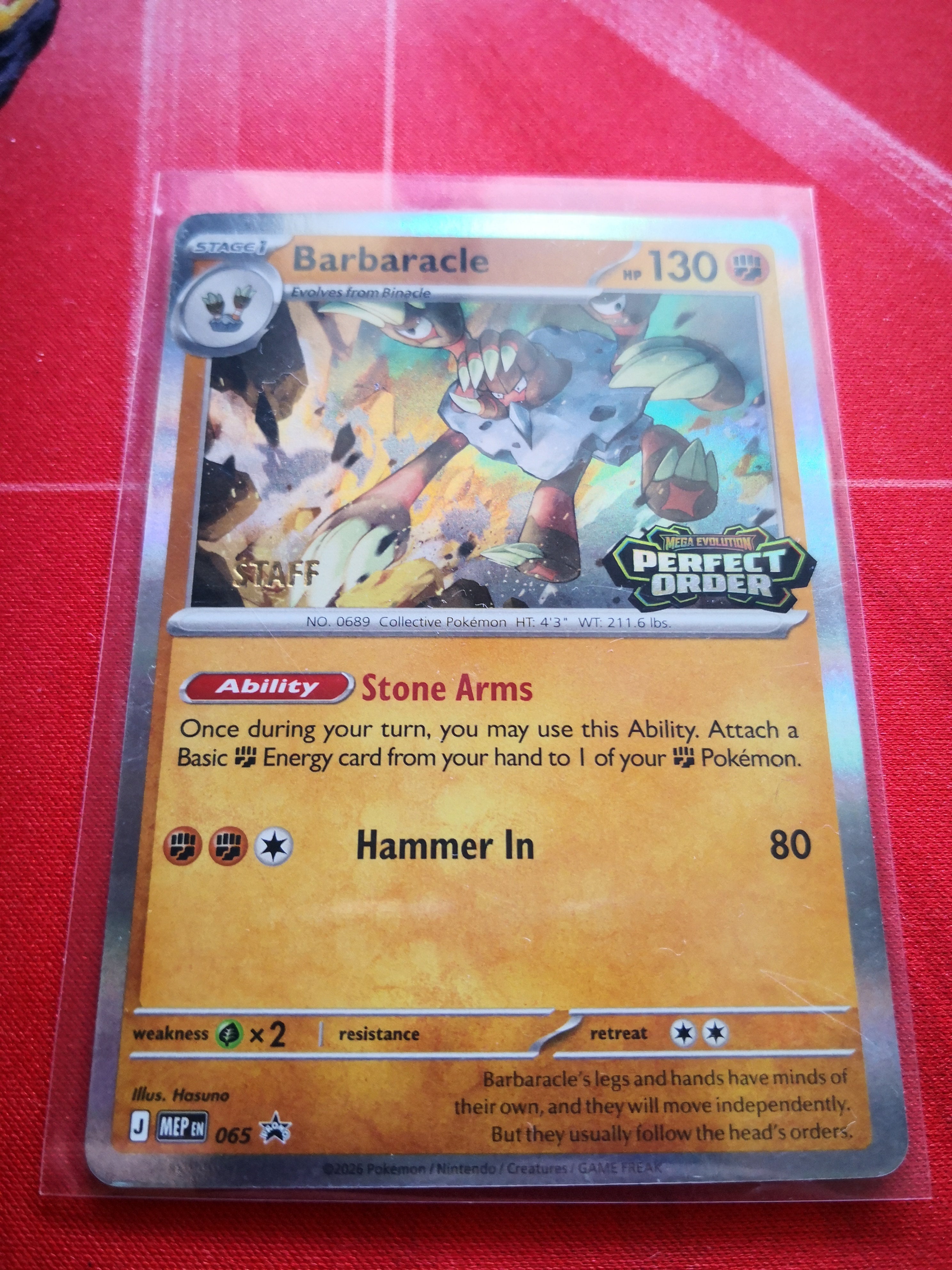 Barbaracle 065 -Staff Stamped - Mega Evolution Promos - Pokemon TCG Singles