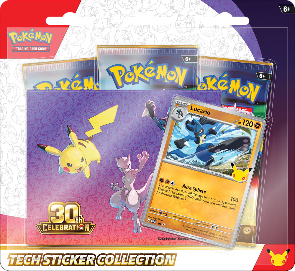 Pokémon TCG: 30th Celebration Tech Sticker Collection - Lucario - PRE ORDER - Release Date:  September 16th 2026
