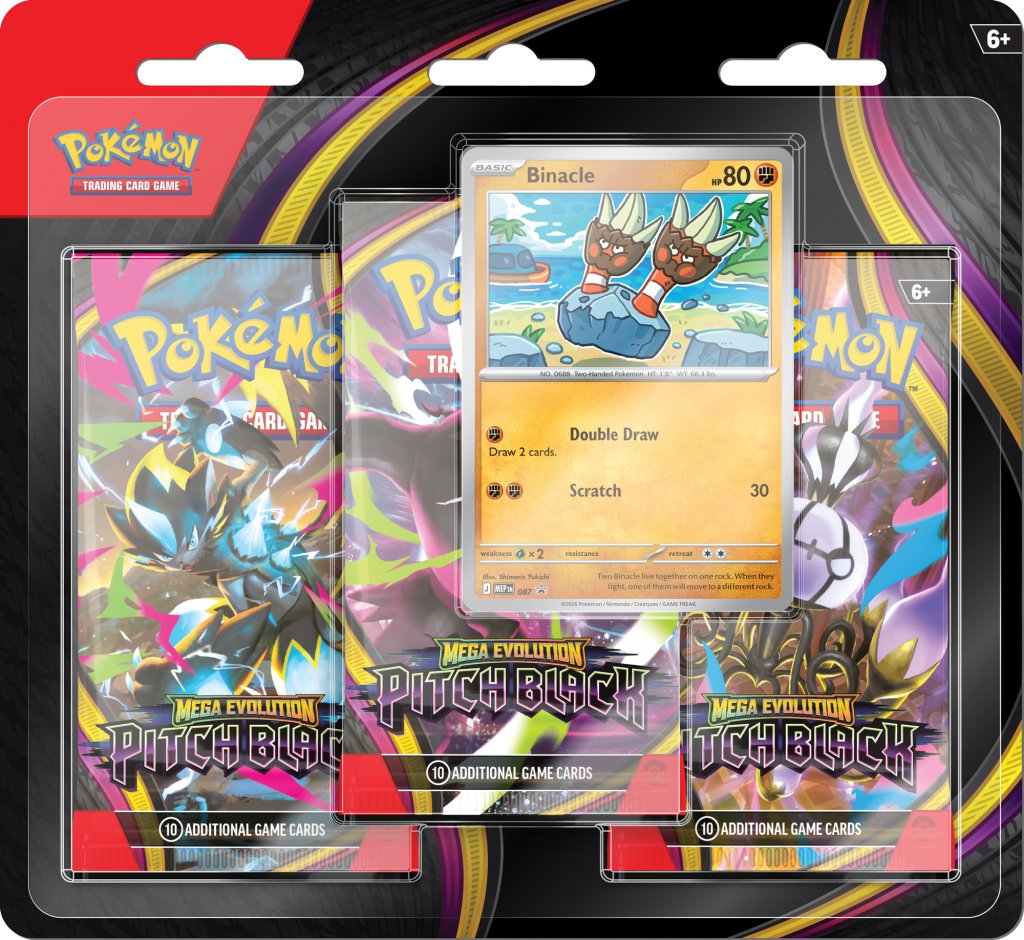 Pokémon TCG: Mega Evolution— Pitch Black Elite Three-Booster Blister (PRE ORDER) Release Date: 17th July 2026